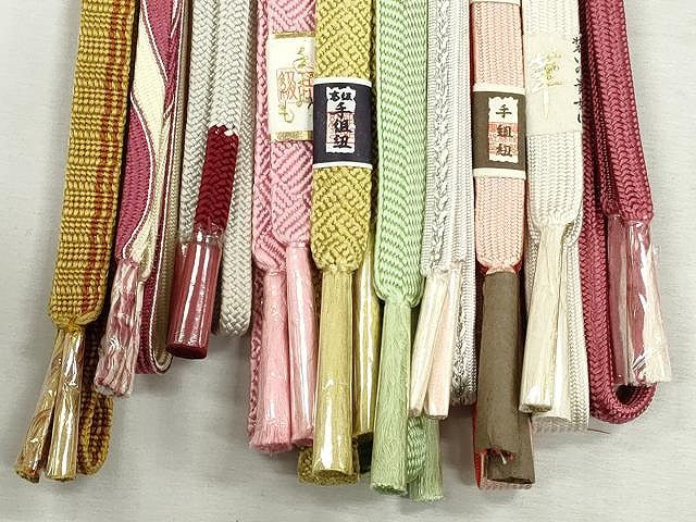 平和屋着物●和装小物　帯締め10本セット　高麗組　笹浪組　唐組　金糸　逸品　未使用　CABK4819qe