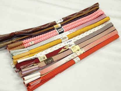 平和屋着物●和装小物　帯締め10本セット　高麗組　唐組　大和組　奈良組　礼装用　金糸　逸品　未使用　CABK4821qe