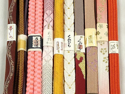 平和屋着物●和装小物　帯締め10本セット　高麗組　唐組　大和組　奈良組　礼装用　金糸　逸品　未使用　CABK4821qe