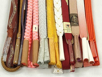 平和屋着物●和装小物　帯締め10本セット　高麗組　唐組　大和組　奈良組　礼装用　金糸　逸品　未使用　CABK4821qe