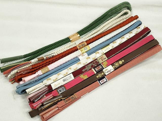 平和屋着物●和装小物　帯締め10本セット　高麗組　唐組　冠組　礼装用　金糸　逸品　未使用　CABK4822qe