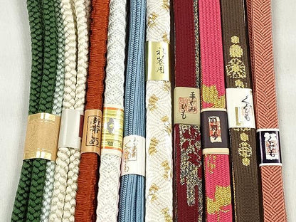 平和屋着物●和装小物　帯締め10本セット　高麗組　唐組　冠組　礼装用　金糸　逸品　未使用　CABK4822qe