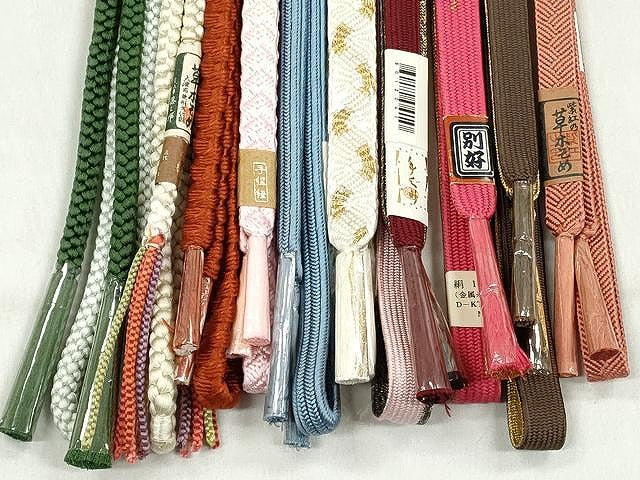 平和屋着物●和装小物　帯締め10本セット　高麗組　唐組　冠組　礼装用　金糸　逸品　未使用　CABK4822qe