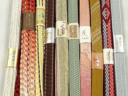 平和屋着物●和装小物　帯締め10本セット　高麗組　笹浪組　大和組　礼装用　長尺　金糸　逸品　未使用　CABK4823qe