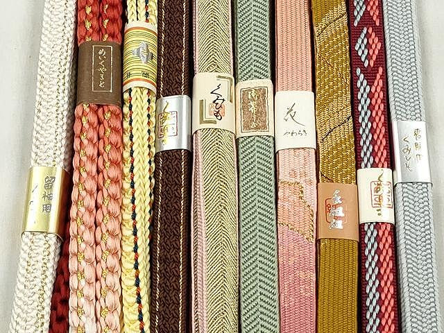 平和屋着物●和装小物　帯締め10本セット　高麗組　笹浪組　大和組　礼装用　長尺　金糸　逸品　未使用　CABK4823qe
