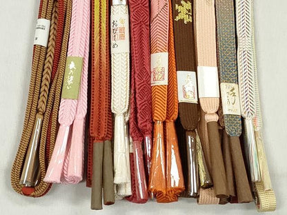 平和屋着物●和装小物　帯締め10本セット　高麗組　笹浪組　唐組　礼装用　金糸　逸品　未使用　CABK4824qe