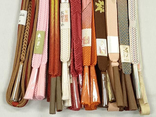 平和屋着物●和装小物　帯締め10本セット　高麗組　笹浪組　唐組　礼装用　金糸　逸品　未使用　CABK4824qe