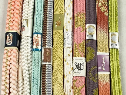 平和屋着物●和装小物　帯締め10本セット　高麗組　笹浪組　平源氏組　礼装用　金糸　逸品　未使用　CABK4825qe