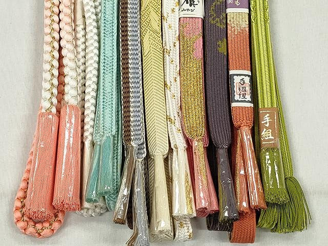 平和屋着物●和装小物　帯締め10本セット　高麗組　笹浪組　平源氏組　礼装用　金糸　逸品　未使用　CABK4825qe