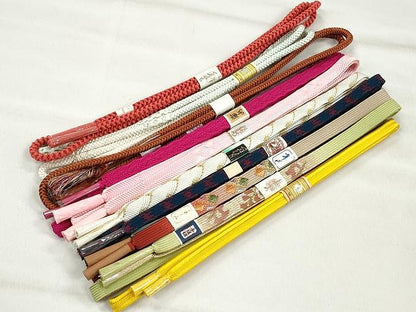 平和屋着物●和装小物　帯締め10本セット　高麗組　唐組　笹浪組　角八つ組　礼装用　金糸　逸品　未使用　CABK4828qe