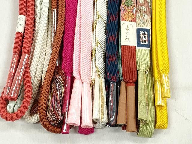 平和屋着物●和装小物　帯締め10本セット　高麗組　唐組　笹浪組　角八つ組　礼装用　金糸　逸品　未使用　CABK4828qe