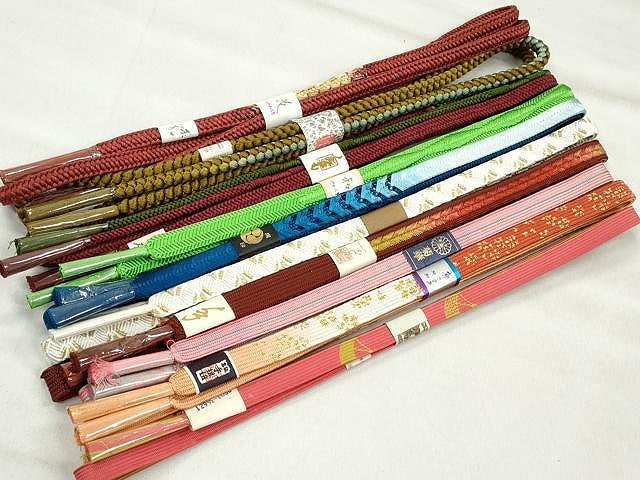 平和屋着物●和装小物　帯締め10本セット　高麗組　唐組　大和組　鴨川組　礼装用　金糸　逸品　未使用　CABK4830qe