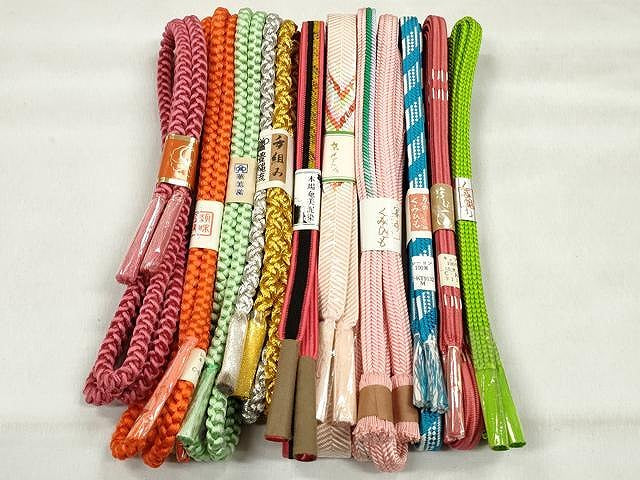平和屋着物●和装小物　帯締め10本セット　笹浪組　御岳組　高麗組　礼装用　金銀糸　逸品　未使用　CABK4831qe