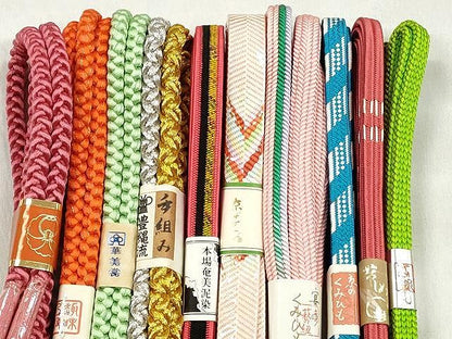 平和屋着物●和装小物　帯締め10本セット　笹浪組　御岳組　高麗組　礼装用　金銀糸　逸品　未使用　CABK4831qe