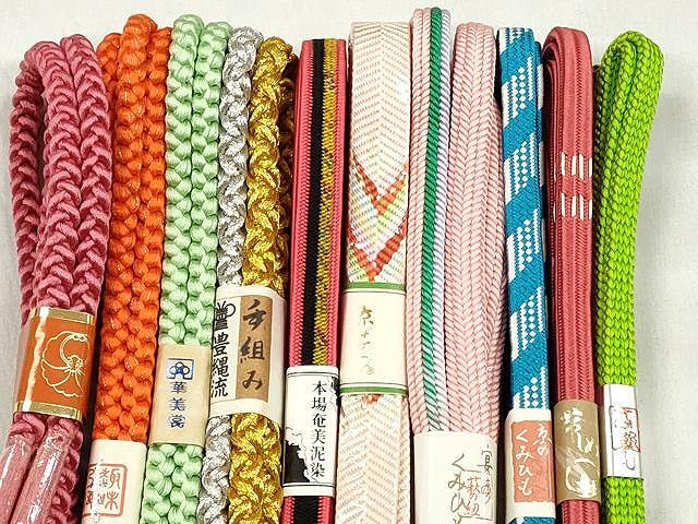平和屋着物●和装小物　帯締め10本セット　笹浪組　御岳組　高麗組　礼装用　金銀糸　逸品　未使用　CABK4831qe