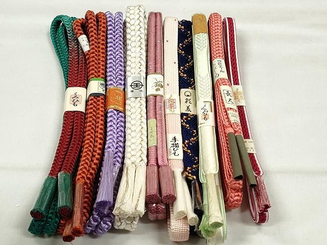 平和屋着物●和装小物　帯締め10本セット　唐織　大和組　奈良組　礼装用　長尺　金糸　逸品　未使用　CABK4833qe