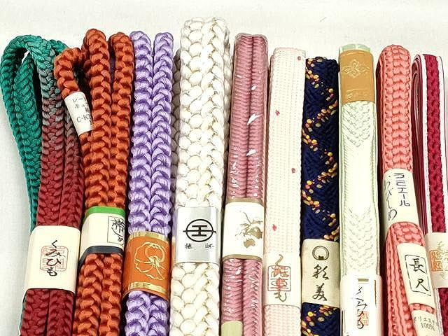 平和屋着物●和装小物　帯締め10本セット　唐織　大和組　奈良組　礼装用　長尺　金糸　逸品　未使用　CABK4833qe