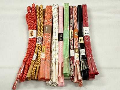 平和屋着物●和装小物　帯締め10本セット　高麗組　笹浪組　礼装用　金糸　やまと誂製　鈴乃屋扱い　逸品　未使用　CABK4834qe