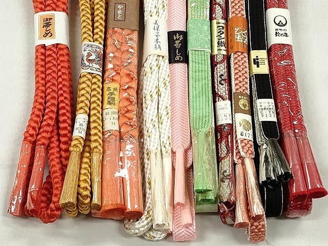 平和屋着物●和装小物　帯締め10本セット　高麗組　笹浪組　礼装用　金糸　やまと誂製　鈴乃屋扱い　逸品　未使用　CABK4834qe