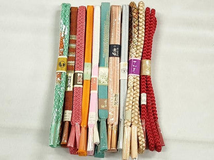 平和屋着物●和装小物　帯締め10本セット　高麗組　冠組　御岳組　金糸　さが美扱い　逸品　未使用　CABK4837qe