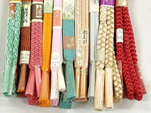 平和屋着物●和装小物　帯締め10本セット　高麗組　冠組　御岳組　金糸　さが美扱い　逸品　未使用　CABK4837qe