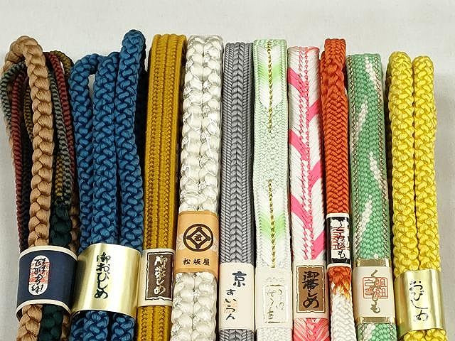 平和屋着物●和装小物　帯締め10本セット　高麗組　礼装用　金銀糸　松坂屋扱い　逸品　未使用　CABK4838qe