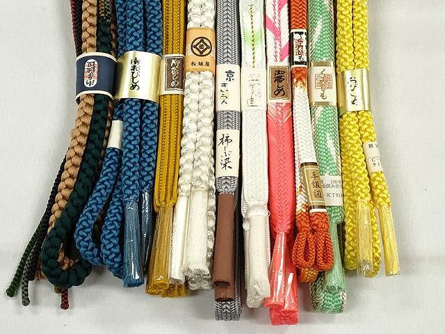 平和屋着物●和装小物　帯締め10本セット　高麗組　礼装用　金銀糸　松坂屋扱い　逸品　未使用　CABK4838qe