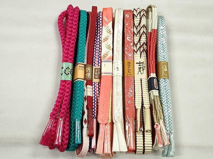 平和屋着物●和装小物　帯締め10本セット　高麗組　大和組　鎌倉組　礼装用　金糸　逸品　未使用　CABK4839qe