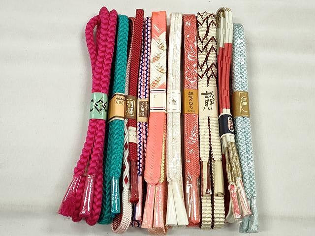 平和屋着物●和装小物　帯締め10本セット　高麗組　大和組　鎌倉組　礼装用　金糸　逸品　未使用　CABK4839qe