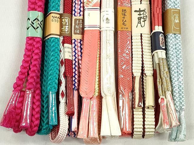 平和屋着物●和装小物　帯締め10本セット　高麗組　大和組　鎌倉組　礼装用　金糸　逸品　未使用　CABK4839qe
