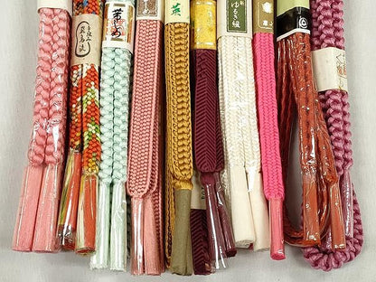 平和屋着物●和装小物　帯締め10本セット　御岳　笹浪組　金糸　鈴乃屋扱い　逸品　未使用　CABK4840qe