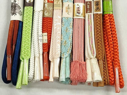 平和屋着物●和装小物　帯締め10本セット　御岳組　笹浪組　金銀糸　東武百貨店扱い　逸品　未使用　CABK4841qe