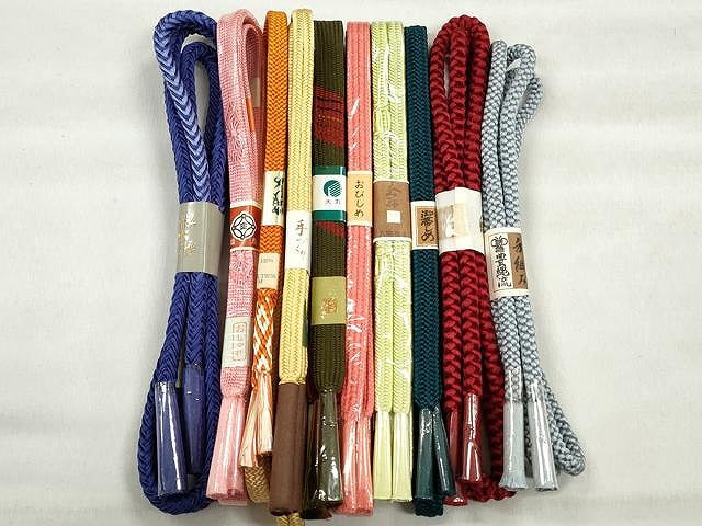 平和屋着物●和装小物　帯締め10本セット　御岳組　冠組　高麗組　奈良組　金糸　大丸扱い　逸品　未使用　CABK4842qe