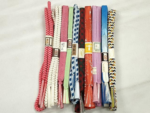 平和屋着物●和装小物　帯締め10本セット　唐組　大和組　角八つ組　御岳　逸品　未使用　CABK4844qe