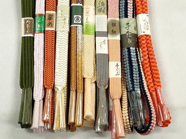 平和屋着物●和装小物　帯締め10本セット　高麗組　新源氏組　奈良組　礼装用　金糸　高島屋扱い　逸品　未使用　CABK4845qe