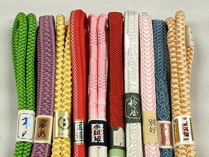 平和屋着物●和装小物　帯締め10本セット　笹浪組　鴨川組　礼装用　銀糸　鈴乃屋扱い　逸品　未使用　CABK4846qe
