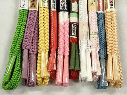 平和屋着物●和装小物　帯締め10本セット　笹浪組　鴨川組　礼装用　銀糸　鈴乃屋扱い　逸品　未使用　CABK4846qe