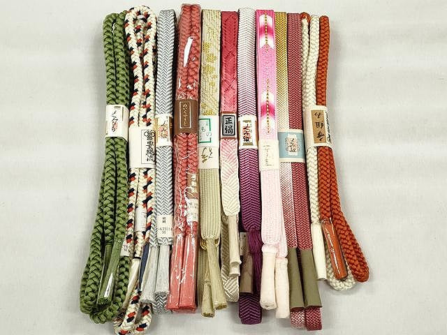 平和屋着物●和装小物　帯締め10本セット　高麗組　笹浪組　角八つ組　めいくやまと　金糸　逸品　未使用　CABK4848qe
