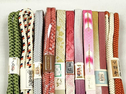 平和屋着物●和装小物　帯締め10本セット　高麗組　笹浪組　角八つ組　めいくやまと　金糸　逸品　未使用　CABK4848qe