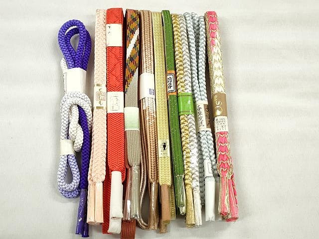平和屋着物●和装小物　帯締め10本セット　高麗組　笹浪組　礼装用　金銀糸　逸品　未使用　CABK4849qe