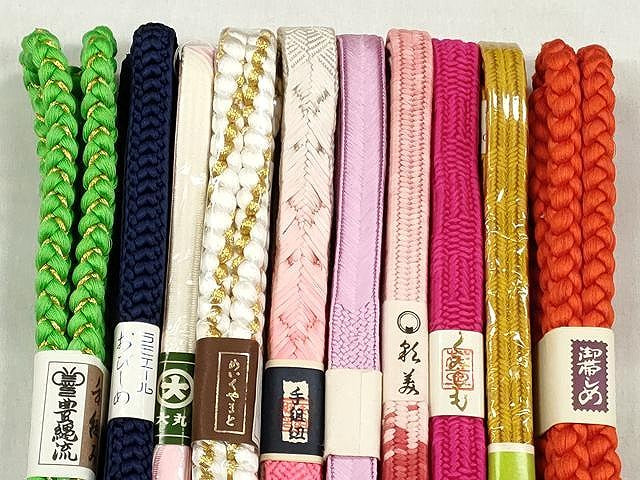 平和屋着物●和装小物　帯締め10本セット　御岳組　大和組　礼装用　めいくやまと　金糸　大丸扱い　逸品　未使用　CABK4853qe
