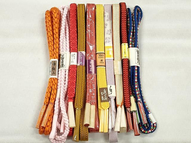 平和屋着物●和装小物　帯締め10本セット　高麗組　笹浪組　冠組　逸品　未使用　CABK4857qe