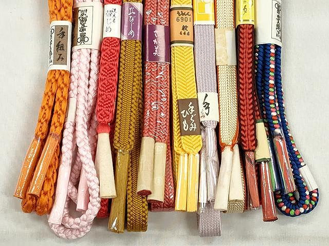 平和屋着物●和装小物　帯締め10本セット　高麗組　笹浪組　冠組　逸品　未使用　CABK4857qe