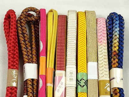 平和屋着物●和装小物　帯締め10本セット　高麗組　笹浪組　平源氏組　礼装用　金糸　逸品　未使用　CABK4860qe