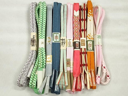 平和屋着物●和装小物　帯締め10本セット　冠組　鎌倉組　御岳組　金糸　逸品　未使用　CABK4861qe