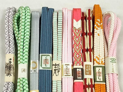 平和屋着物●和装小物　帯締め10本セット　冠組　鎌倉組　御岳組　金糸　逸品　未使用　CABK4861qe