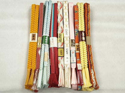 平和屋着物●和装小物　帯締め10本セット　亀甲　唐組　奈良組　礼装用　長尺　金糸　伊勢丹扱い　逸品　未使用　CABK4863qe