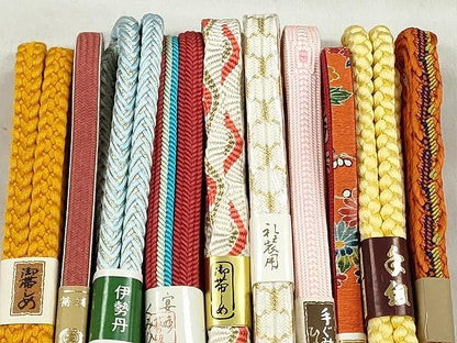 平和屋着物●和装小物　帯締め10本セット　亀甲　唐組　奈良組　礼装用　長尺　金糸　伊勢丹扱い　逸品　未使用　CABK4863qe