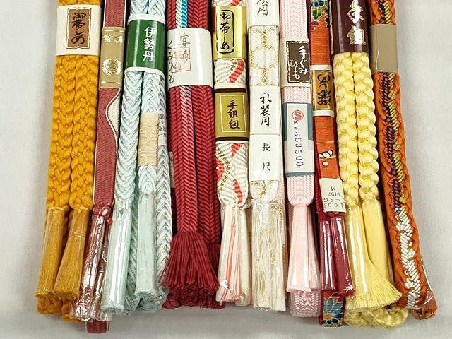 平和屋着物●和装小物　帯締め10本セット　亀甲　唐組　奈良組　礼装用　長尺　金糸　伊勢丹扱い　逸品　未使用　CABK4863qe