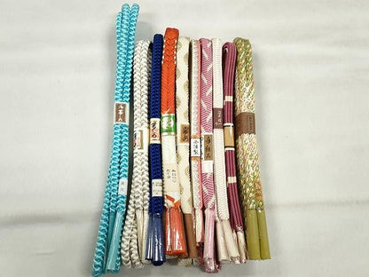 平和屋着物●和装小物　帯締め10本セット　西陣　唐組　大和組　礼装用　長尺　めいくやまと　金銀糸　逸品　未使用　CABK4864qe